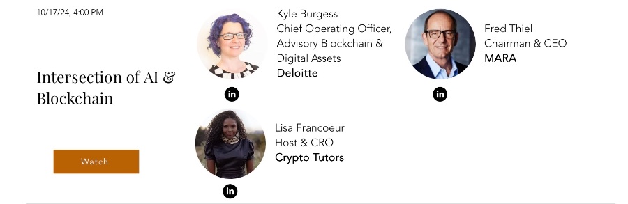 AI × Blockchain · Deloitte · MARA · Crypto Tutors