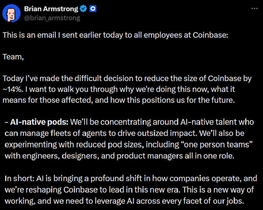 Brian Armstrong statement