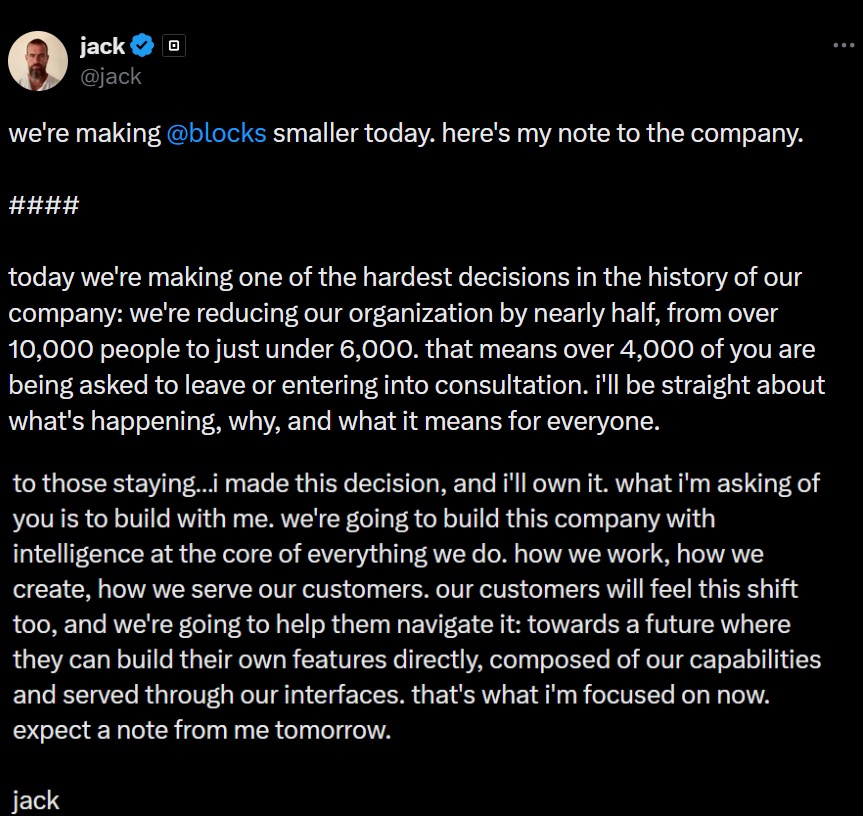 Jack Dorsey statement